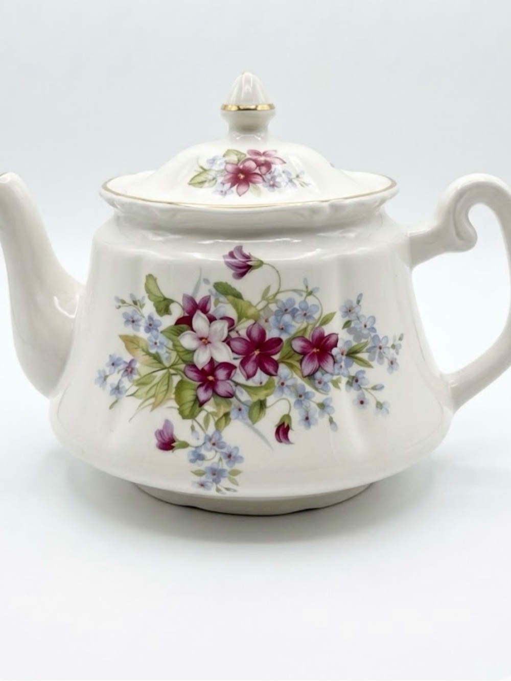 Price Kensington Potteries Vintage Floral Teapot Made in England Gold Rim